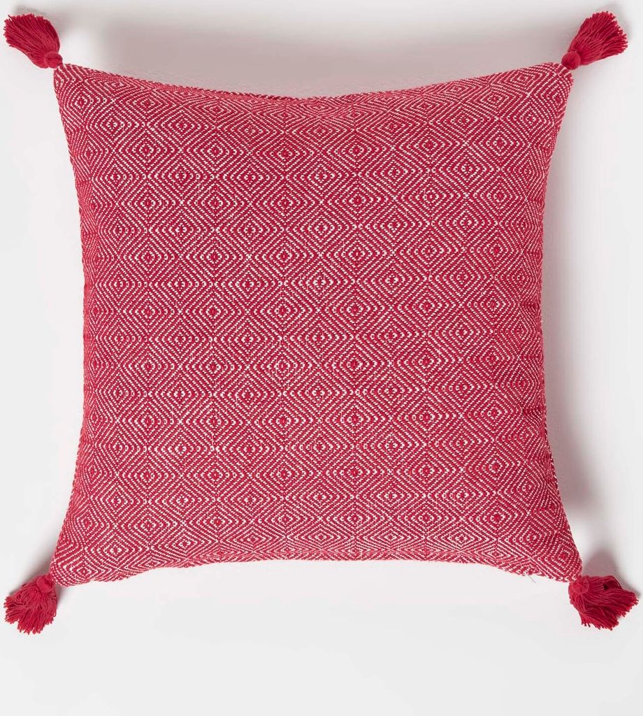 HOMESCAPES Dekokissen Malda rot mit Quasten - Kissen 45 x Produktbild 