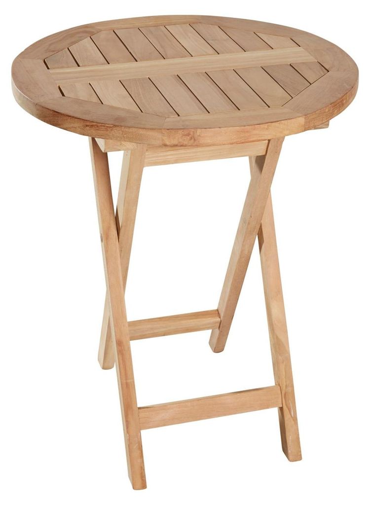 Klapptisch Ela Bistrotisch Beistelltisch Rund Teak Gartenmöbel Ø70x75cm