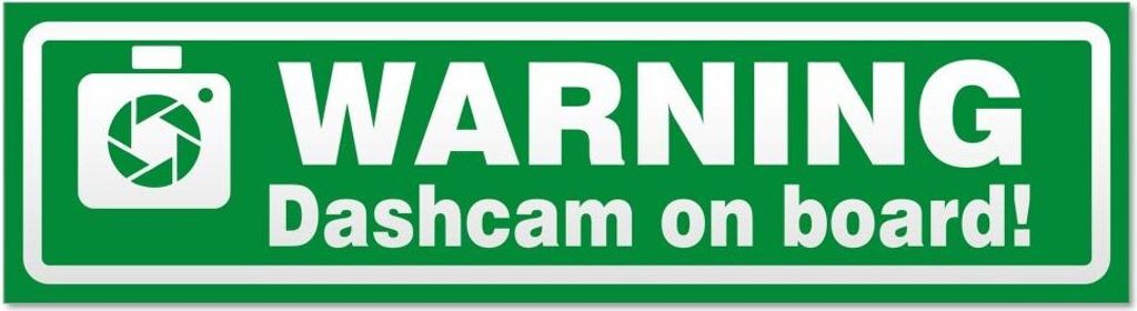 Kiwistar - Autoaufkleber - Grün - 60 x 16 cm - Dashcam on Board Warning invertiert - Hinweis Aufkleber Sticker für Auto, Kfz, Fahrrad, PKW, LKW