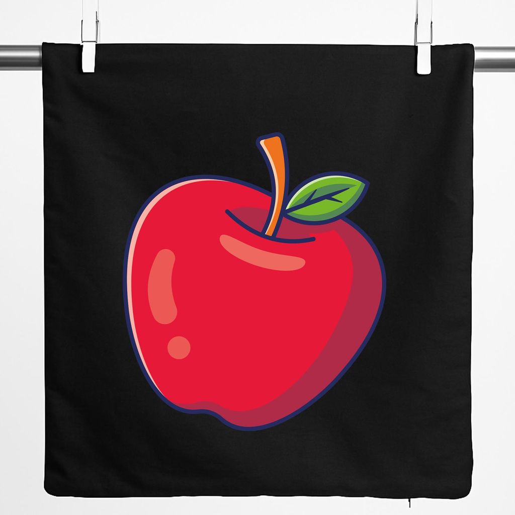 Huuraa Kissenbezug Apfel Comic 40x40cm Black Baumwolle Dekokissenbezug Geschenkidee