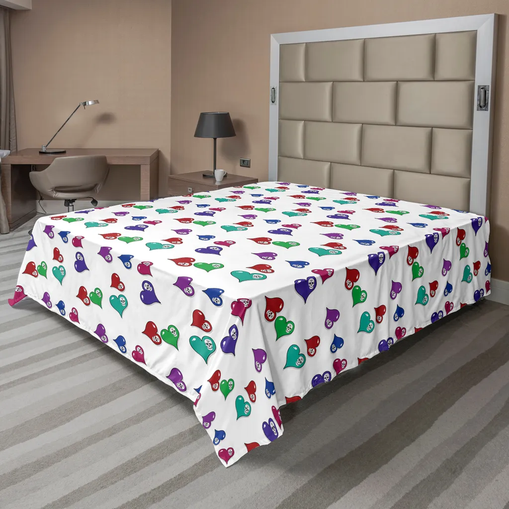 Drap de lit doux et infroissable motif crâne pour un lit stylé