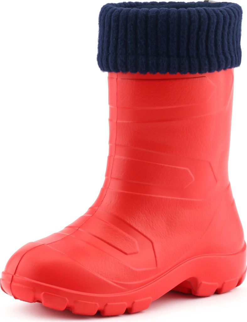 Ladeheid Kinder Mädchen Jungen federleichte Eva Thermo Gummistiefel gefüttert LA845KIDS (Rot1/Marineblau, 33 EU).