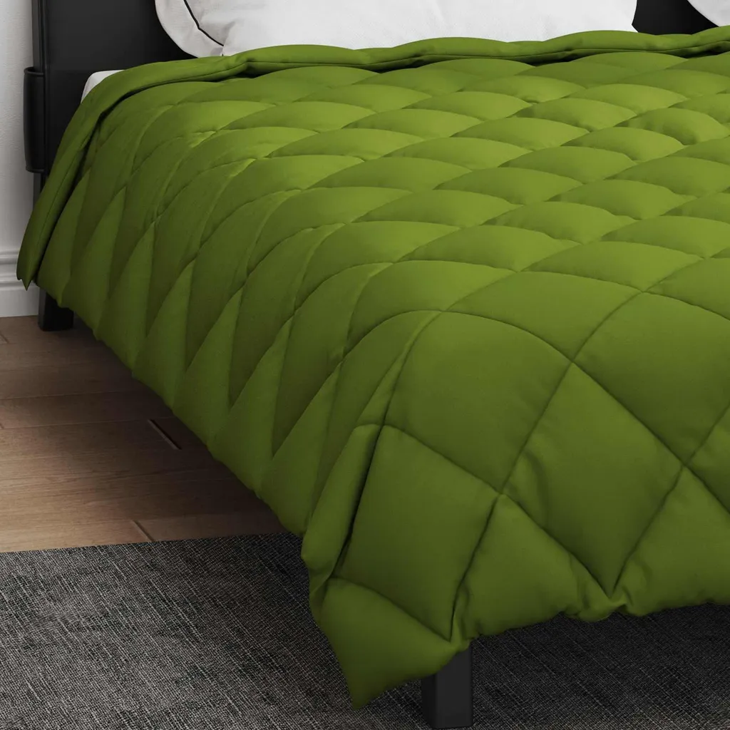 Couette Microfibre verte 200x220cm Épaisse - Spécial Hiver - 4