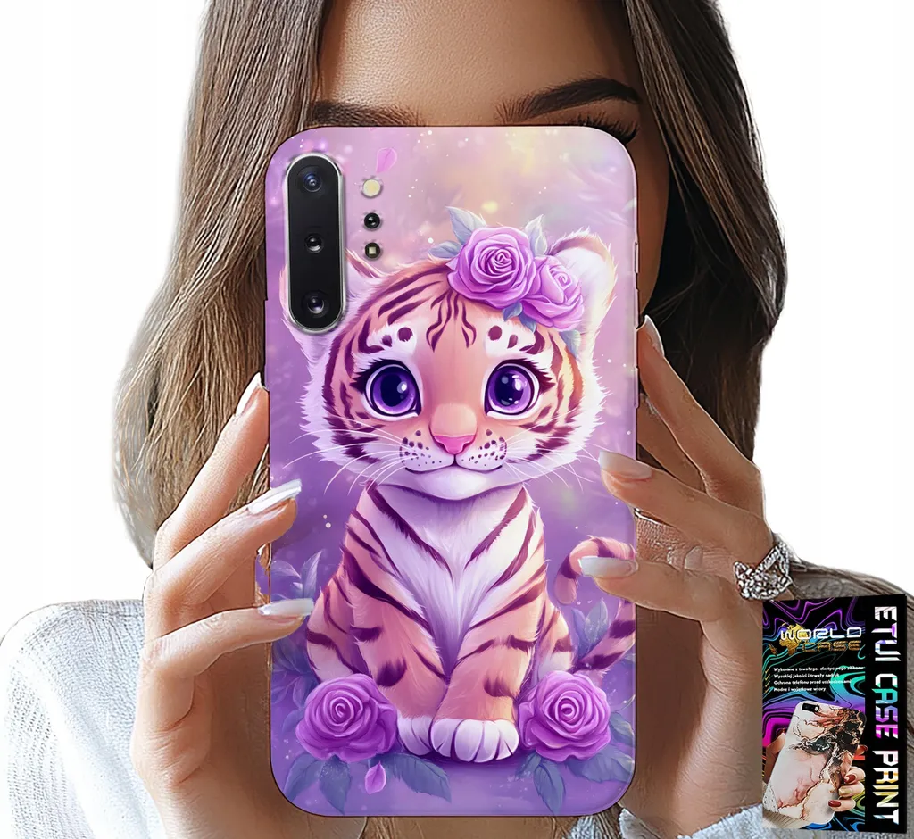 Custodia Anti-Graffio Samsung Note 10 Plus - Tigre Rosa Alluminio Foil