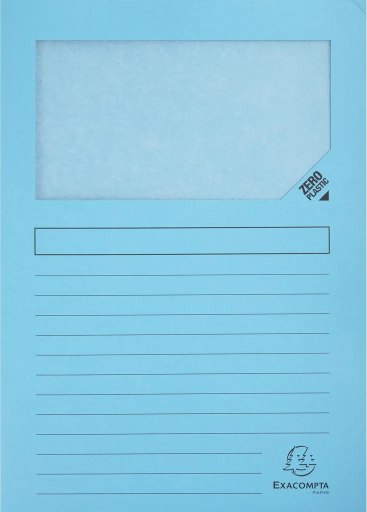 Exacompta 100 Chemises à Fenêtre Super 160g 22x31cm Bleu Clair 50152E