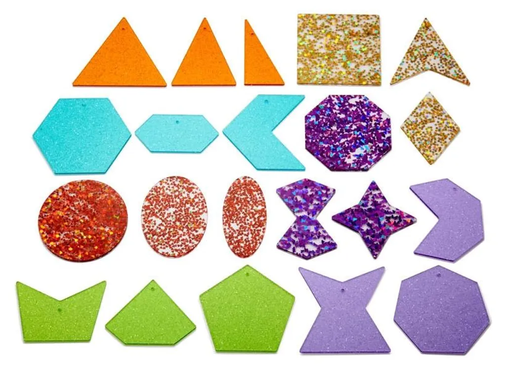 Formes Pailletées Translucides Rainbow Glitter - Set Éducatif Acrylique