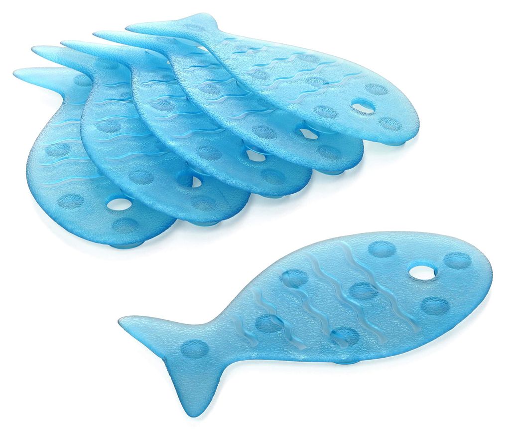 Blaue Anti-Rutsch-Pads für Bad/Dusche, Fisch Produktbild 