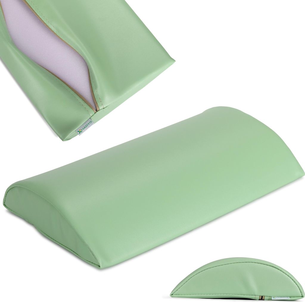 Habys Lenden-Halbrolle, Lagerungsrolle, Nackenkissen, Nackenrolle | für Massage und Therapie, Kniehalbrolle, 40x25x5cm | Hart Grün