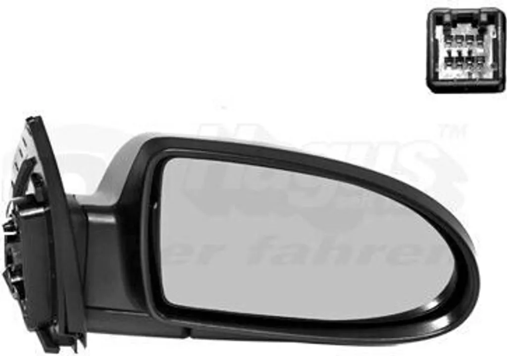 Rétroviseur passager chauffant pour Hyundai Accent III MC de 2006-2010