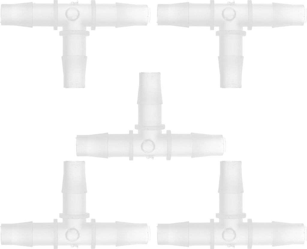 Vakuum-Schlauchverbinder T-förmig 3-Wege-Vakuum-Schlauchverbinder Auto Kunststoff 3/8'' 5 Stück Klar