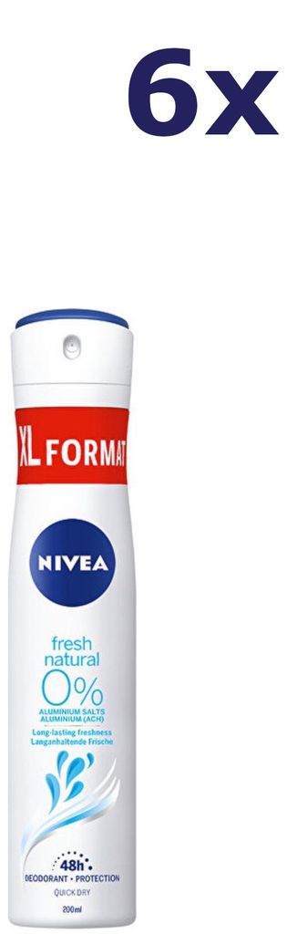 6x Nivea Deospray Men - Fresh Natural 200 ml
