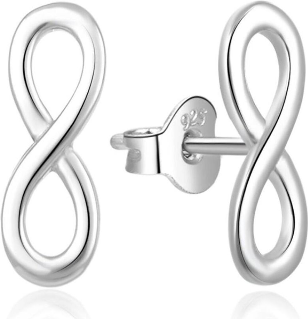 Stylish silver Infinity earrings E0002325