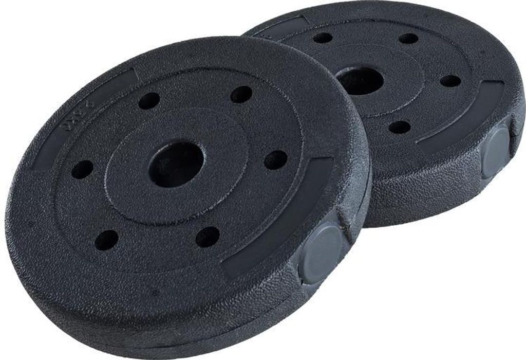 Hantelgewichte Hantelscheiben 2er Set 2,50 kg Kunststoff Gewichte Zementfüllung