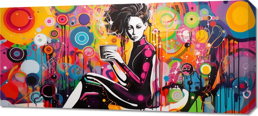 Tableau La vie à travers le graffiti Image 90 x 40 cm pour Déco Urbaine