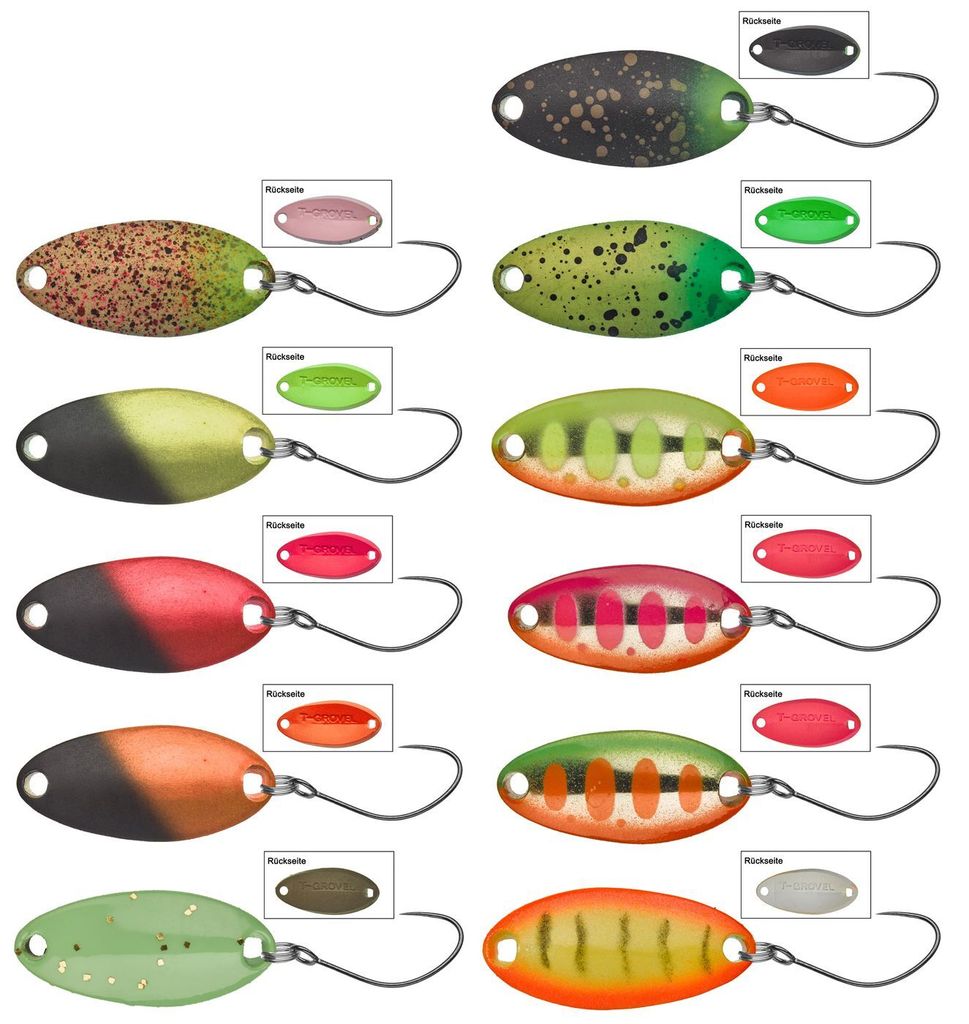 Illex T-Grovel Spoon - Forellenblinker, Länge / Gewicht:2.0cm / 1.7g, Illex Farben:Pink Yamame/Fluo Pink