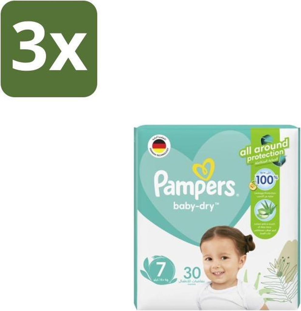 Pampers – Windeln – Active Baby Dry Größe 7 – 30 Windeln - Vorteilspack - 3 Stücke
