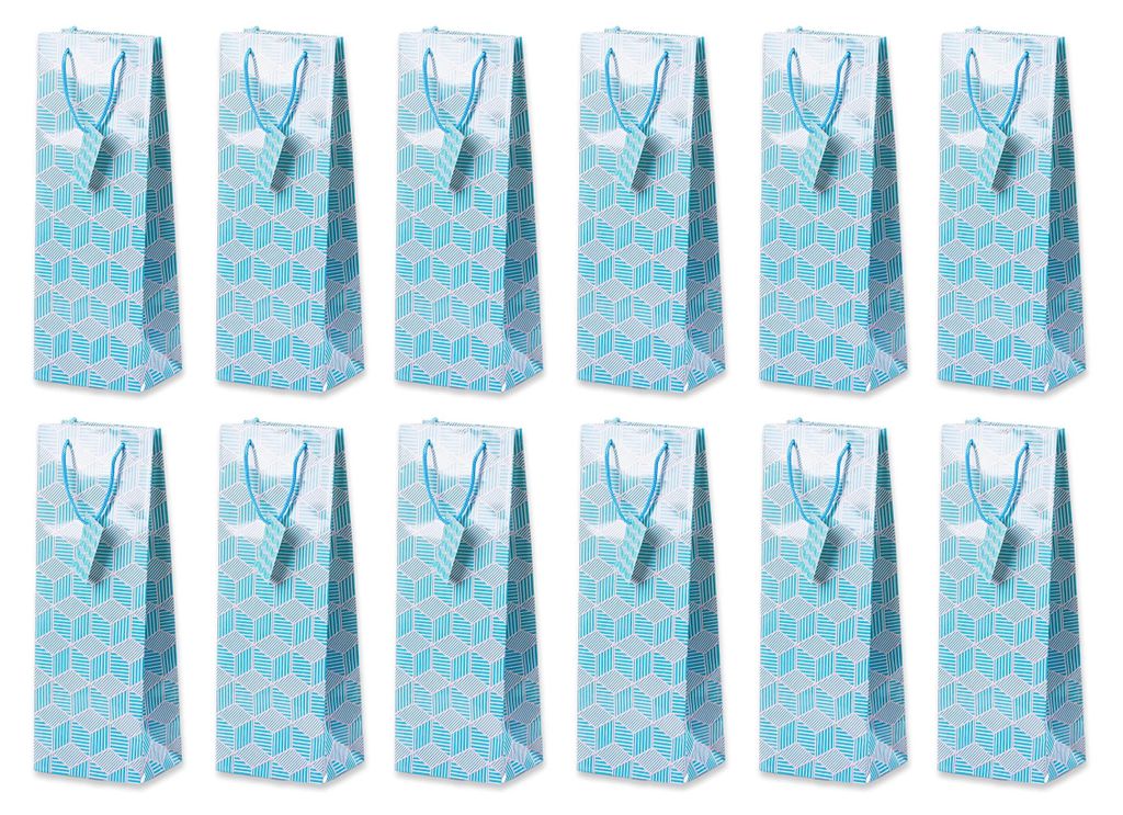 Flaschentüte Geschenktüten 12 Stück mit geometrischem Produktbild 