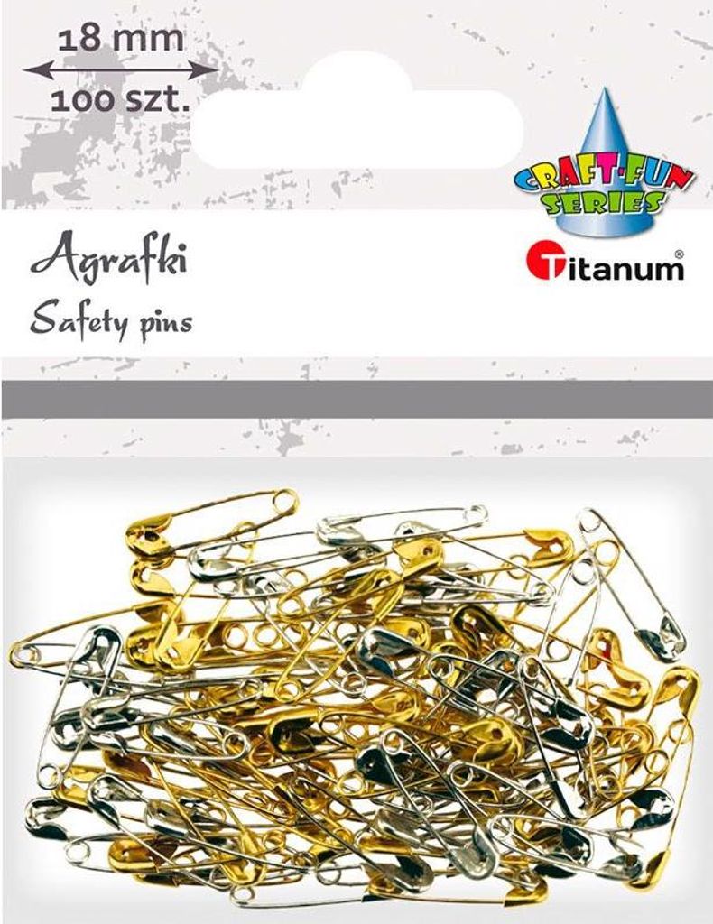 Mini Gold und Silber Sicherheitsnadeln 18mm 18g Titanum