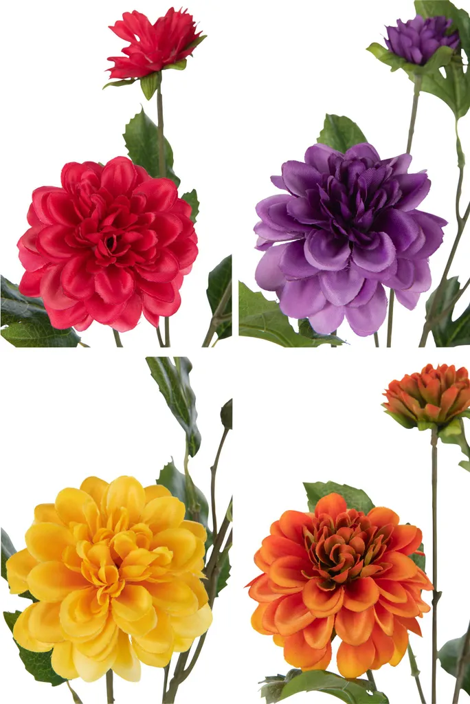 J-Line Dahlia Ying Artificiel Mix 4 Assorti - Fleur Déco Haut de Gamme - 2