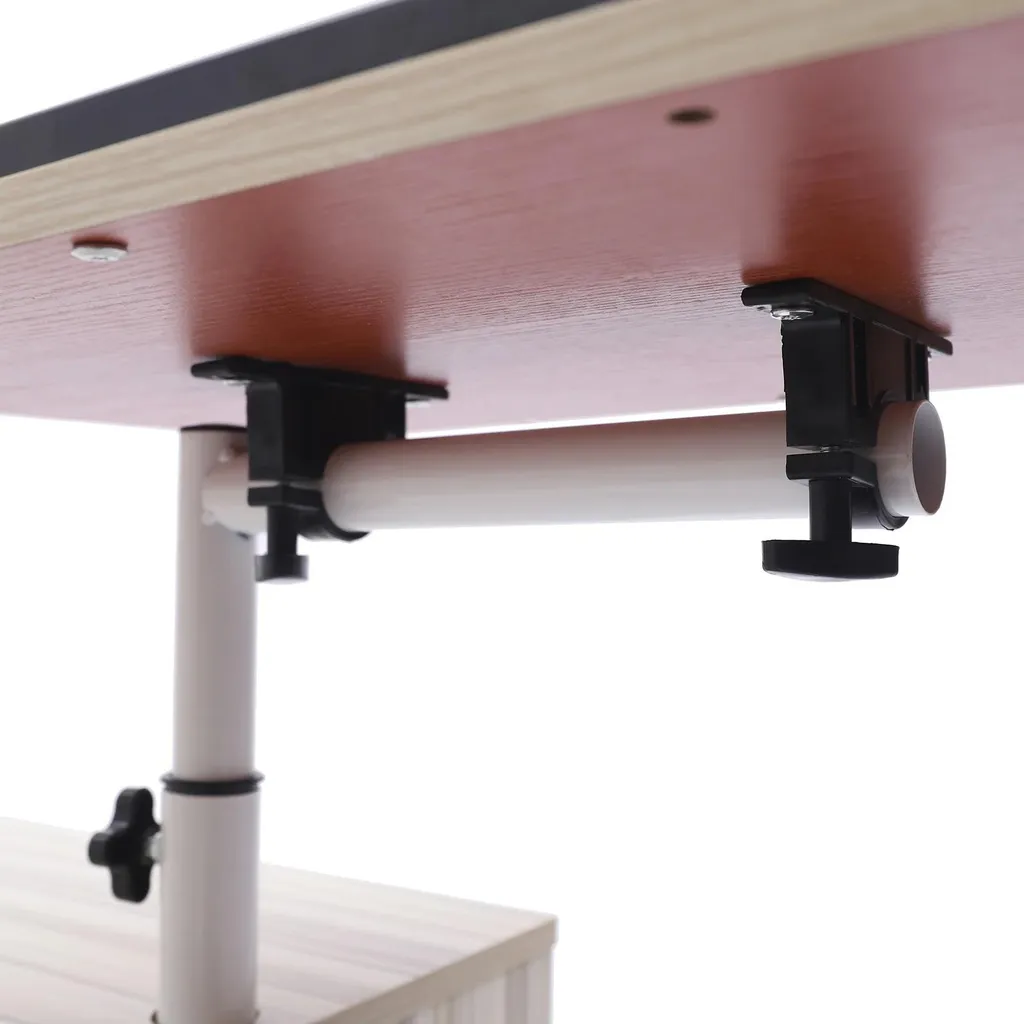 Table ergonomique réglable pour ordinateur portable et rangement blanc - 6