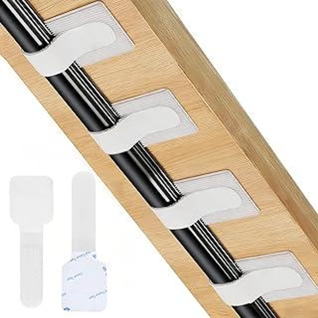 Xahpower 50 pezzi per la gestione dei cavi da scrivania, organizer per cavi da scrivania, supporti adesivi per cavi, clip riutilizzabili per cavi USB, TV, catene luminose, ufficio, casa (nero)