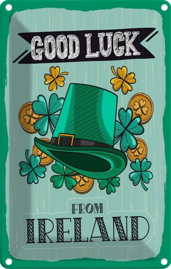 vianmo Blechschild 30x20 cm Good Luck From Ireland