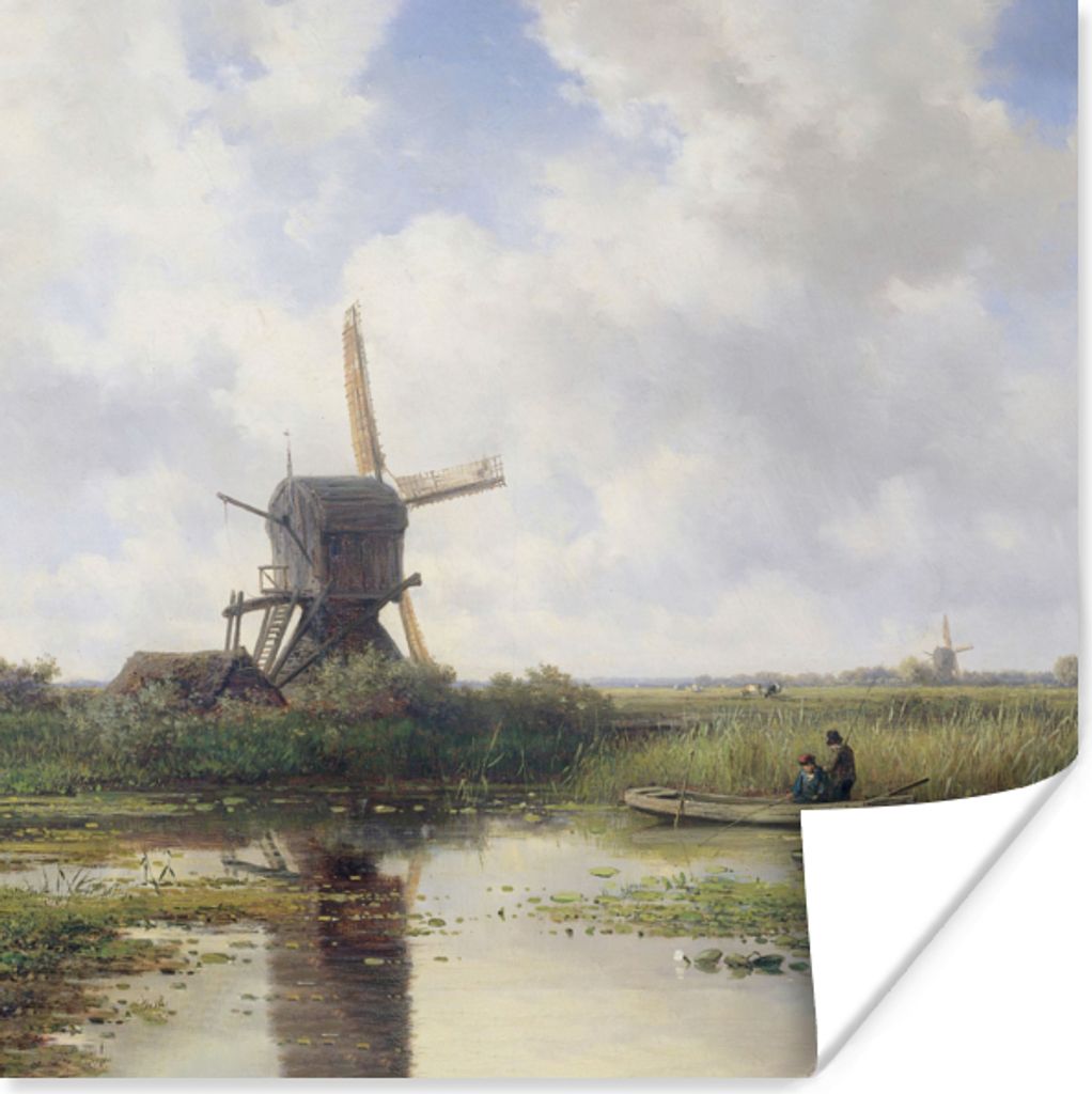 MuchoWow Poster Mühle - Willem Roelofs - Alte Meister - Kunst 30x30 cm - Wandposter - Printing