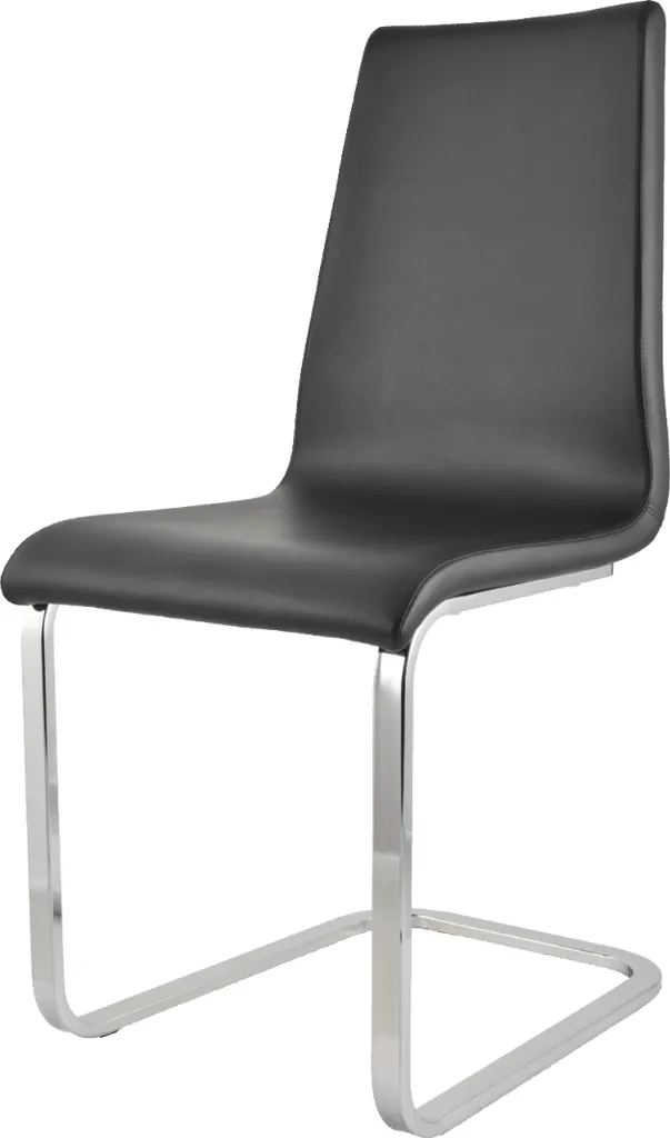 t m c s Tommychairs - Sedia a sbalzo BERLIN con struttura a sbalzo rettangolare ad alta resistenza in acciaio e sedile in legno multistrato imbottito e rivestito in Pelle finta nera