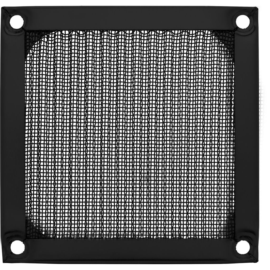 InLine Lüftergitter, Aluminium Filter, 80x80mm, schwarz, Produktbild 
