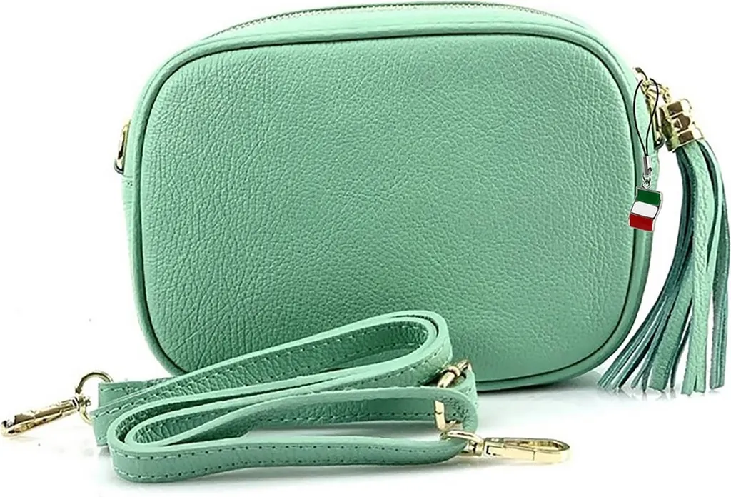Florence Sac en cuir turquoise D2OTF811T - Finition grainée et luxe italien