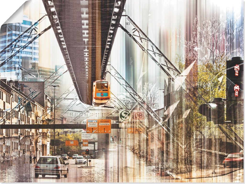 ARTland Poster Wuppertal NRW Ruhrgebiet Collage Größe: 40x30 cm