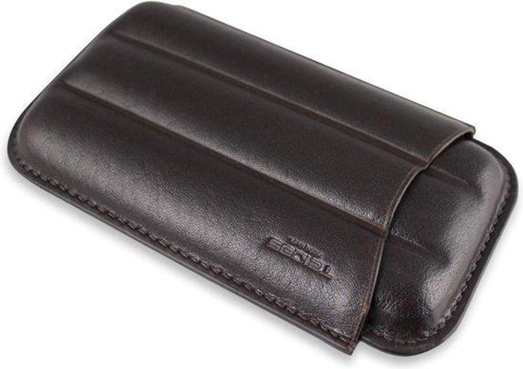 Robusto-Sigarenpfelhalter aus hochwertigem Leder für 3 Zigarren - braun