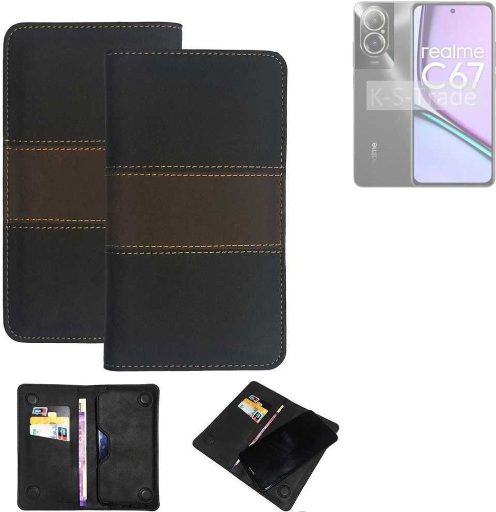 K-S-Trade Hülle Handyhülle kompatibel mit Realme C67 4G Schutzhülle Walletcase Bookstyle Tasche Schutz Case Handytasche Wallet Cover Kunstleder