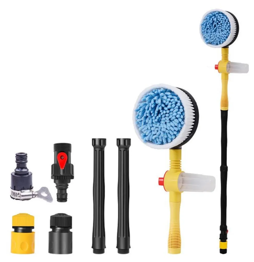 Brosse de lavage rotative 3 débits avec réservoir de mousse intégré