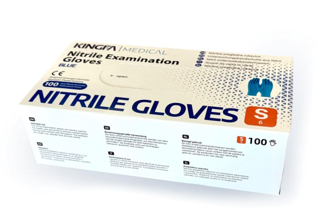 Guanti da esplorazione Kingfa in nitrile, 100 pezzi, blu, Immagine del prodotto 