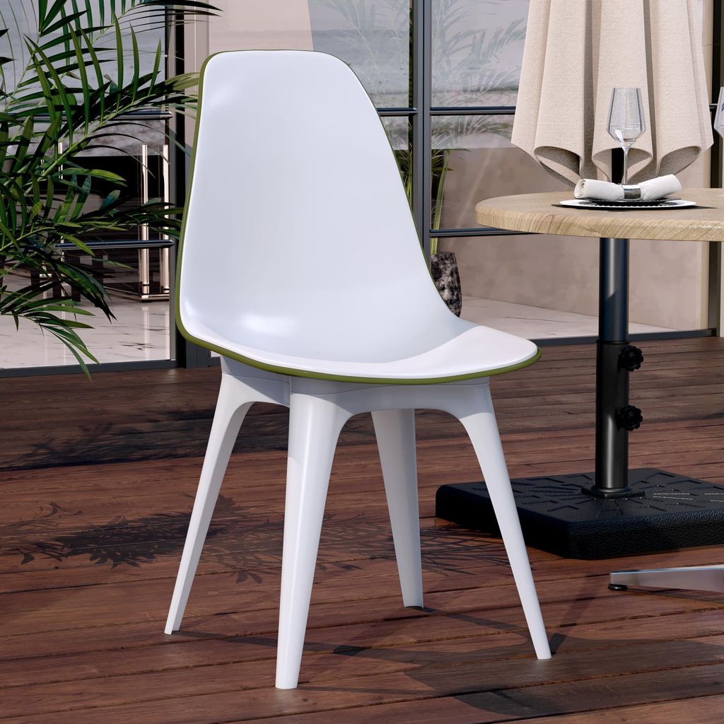 2er-Set UFO | Schalenstuhl | Grün | Kunststoff | Stapelbar | Designstuhl, Retrostuhl