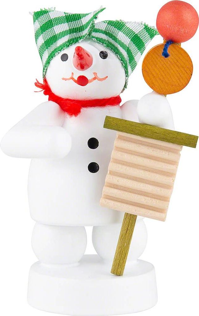 Schneemann Musikant mit Teufelsgeige (8cm) von Zenker Volkskunst