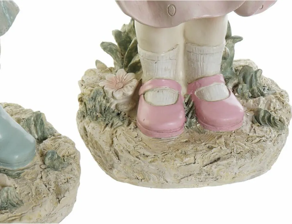 Statue décorative Enfant en résine 48,5 cm - Duo Bleu et Rose pour Maison