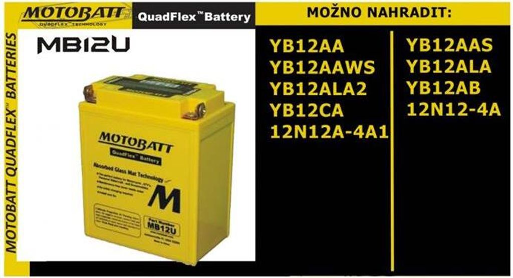 Akumulator Motobatt MB12U 15Ah, 12V, 4 styki Zdjęcie produktu 