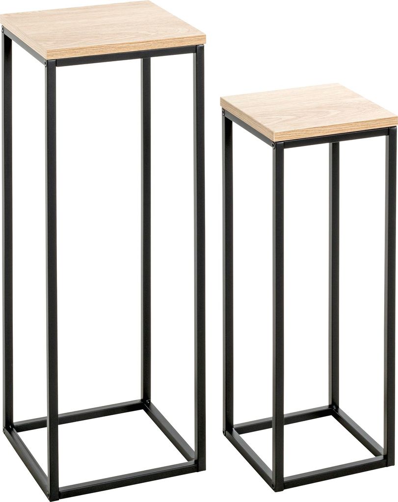 HAKU Blumenständer Beistelltisch 2er Set Eiche natur, Produktbild 
