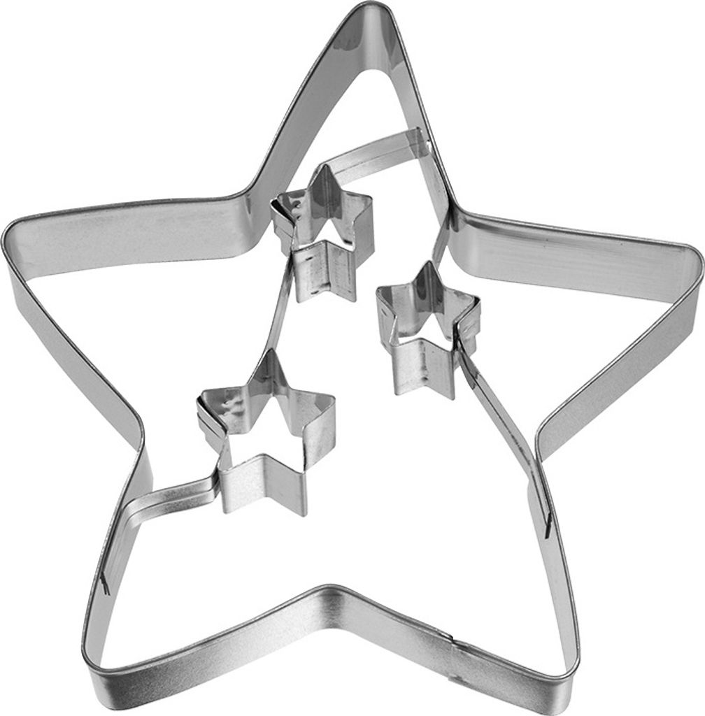 BIRKMANN Ausstechform Weihnachts-Stern, 10,5 cm, Edelstahl, mit Innenprägung, 195516
