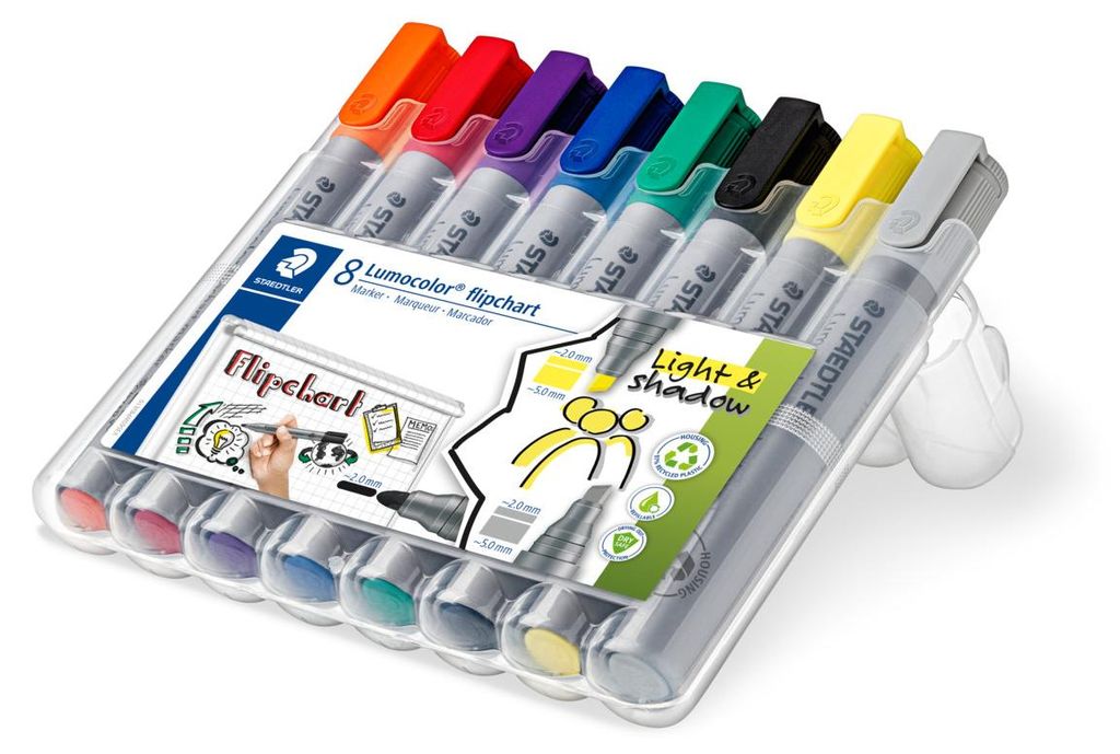 STAEDTLER Lumocolor 356 Flipchart-Marker mit Rundspitze Box Produktbild 