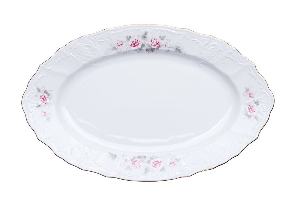 Thun 1794 Ovale Bernadotte, 34 cm, Rosetten mit Goldlinie, Produktbild 
