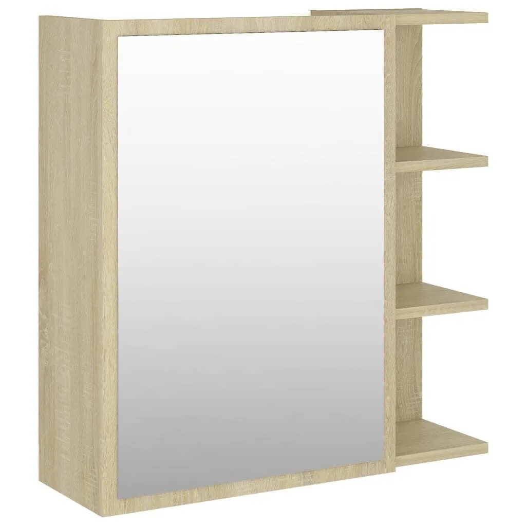 Specchiera Contenitore Bagno 62,5x64 cm Rovere Sonoma Design