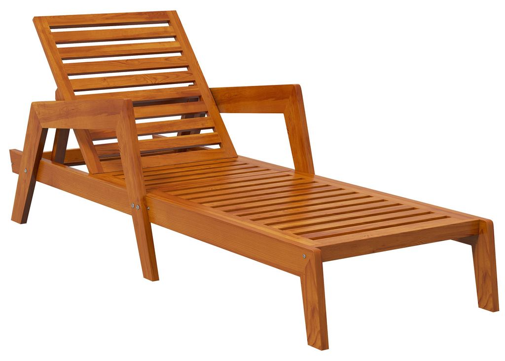 Sonnenliege aus Holz, bis 120kg belastbar, wetterfest Orange