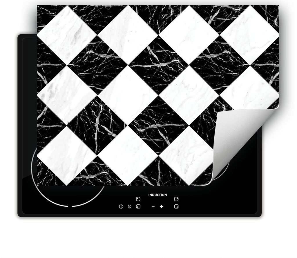 DarHaus Herdabdeckplatte 70x52 cm Anti Rutsch Matte Aufrollbar, schwarz - Mosaik