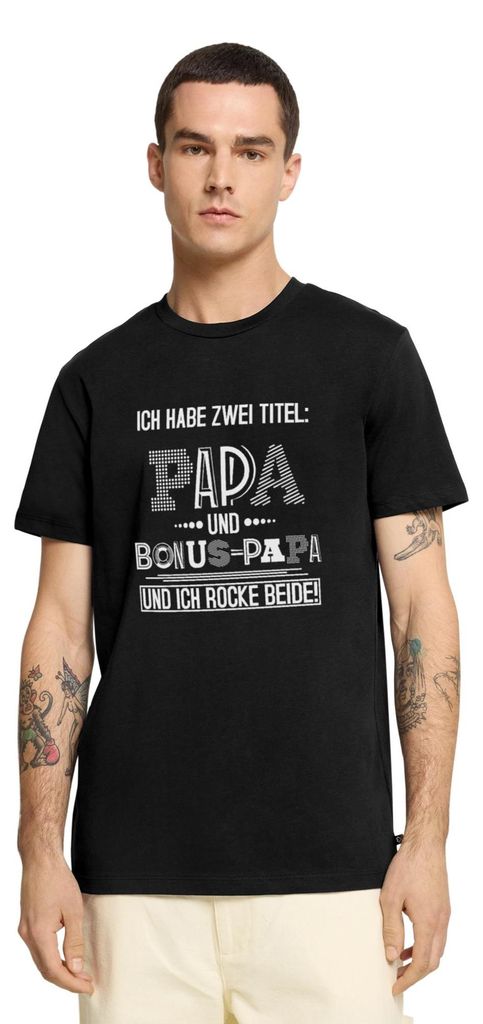 Spreadshirt Ich Rocke Papa Und Bonus-Papa Gleichzeitig Männer Premium T-Shirt, 4XL, Schwarz