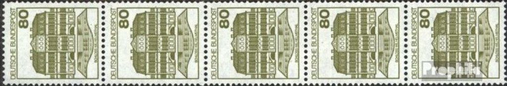 Briefmarken BRD (BR.Deutschland) 1982 Mi 1140A I R Fünferstreifen postfrisch Burgen und Schlösser