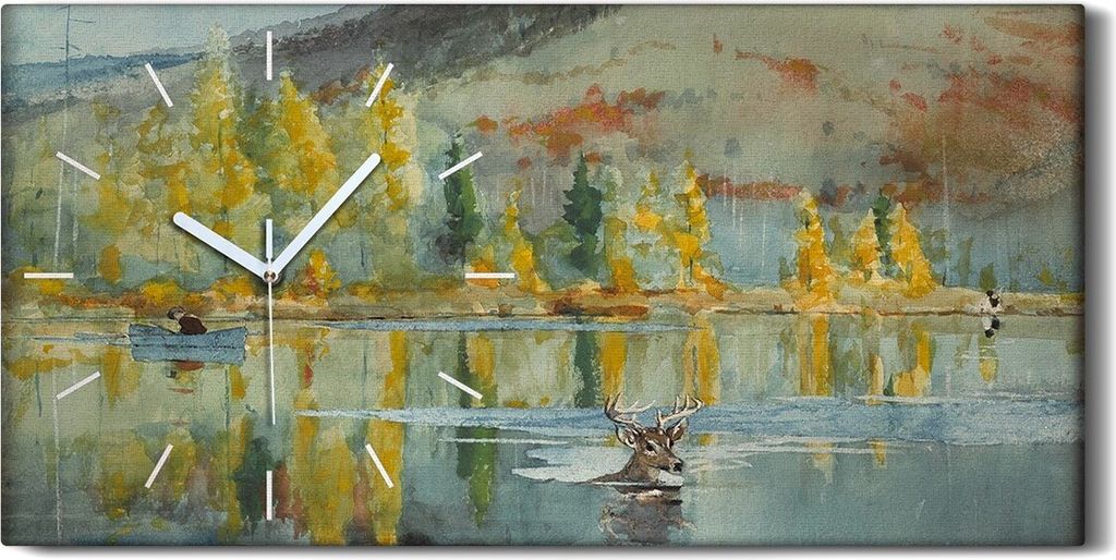 Leinwand Uhr Küche Wohnzimmer Bild 60x30 Winslow Homer Ein Oktobertag Vintage - weiße Hände