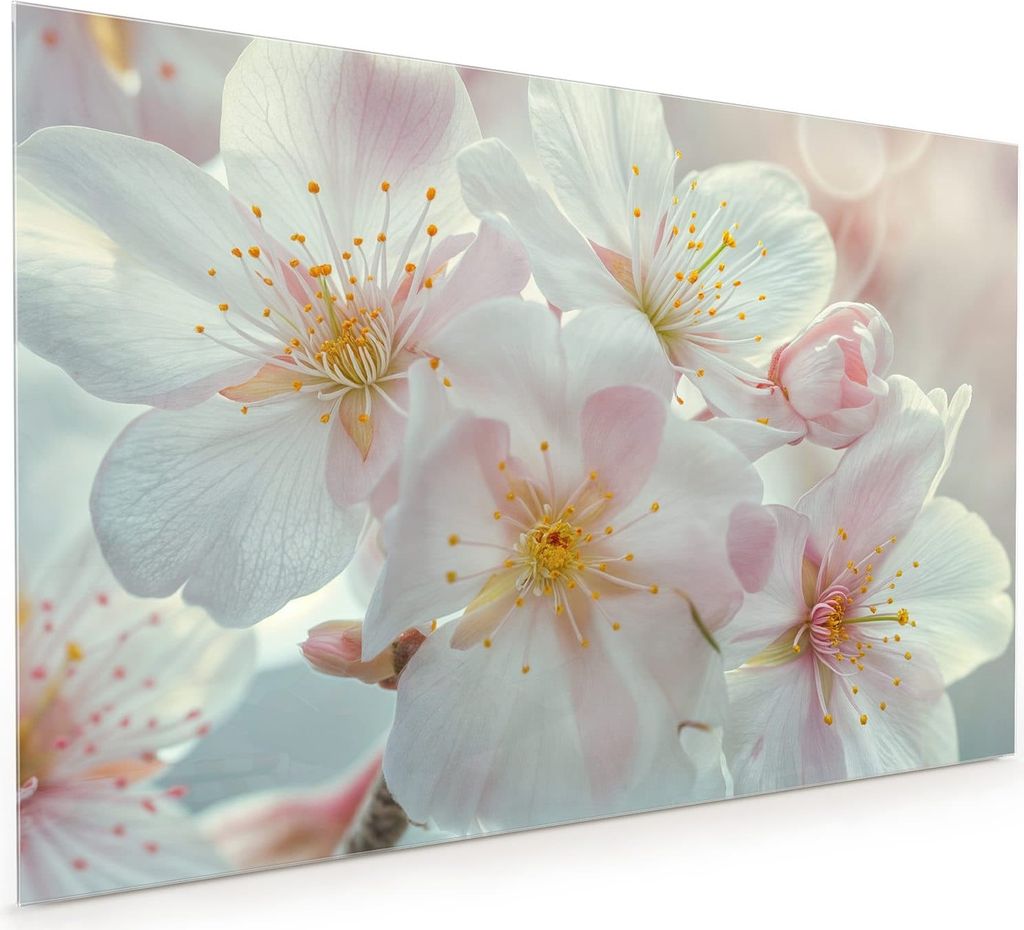Küchenrückwand Spritzschutz Glas mit Motiv Kirschblüten Zauber 40 x 40 cm